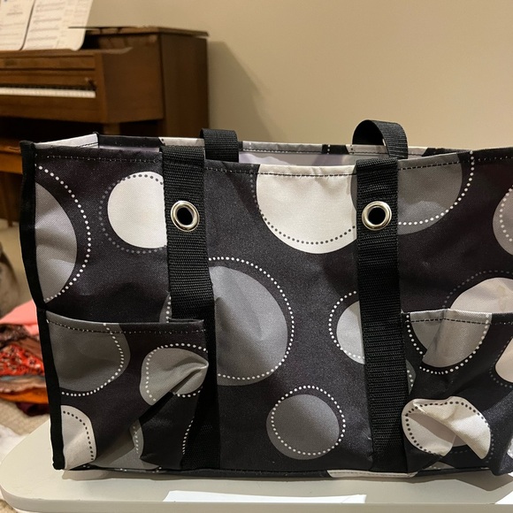 Thirty One Carry All Polka Dot Tote Bag - Picture 2 of 6